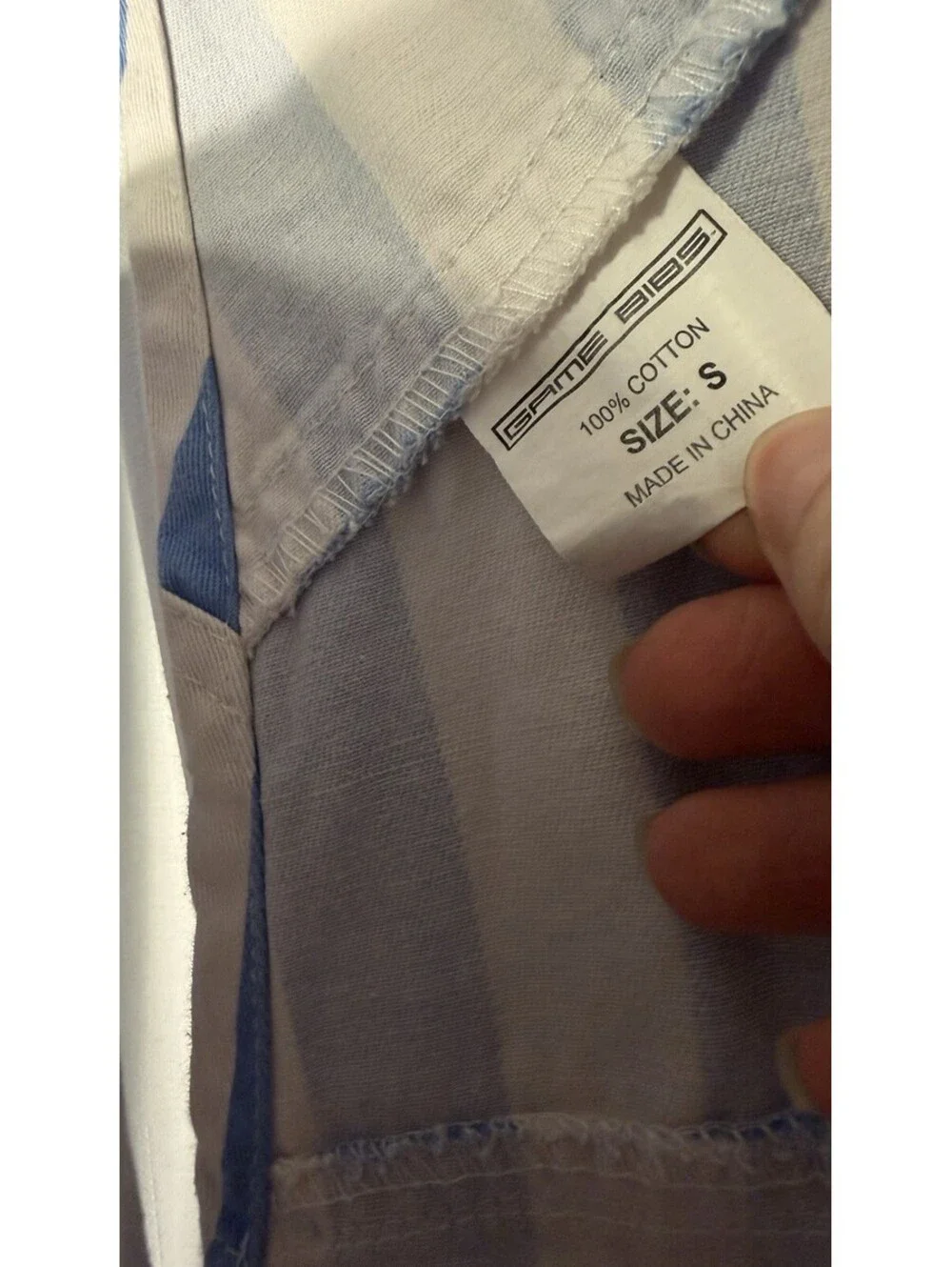 Game Bibs Adult Light Blue/ White College  Stripes Overalls Size Small $70